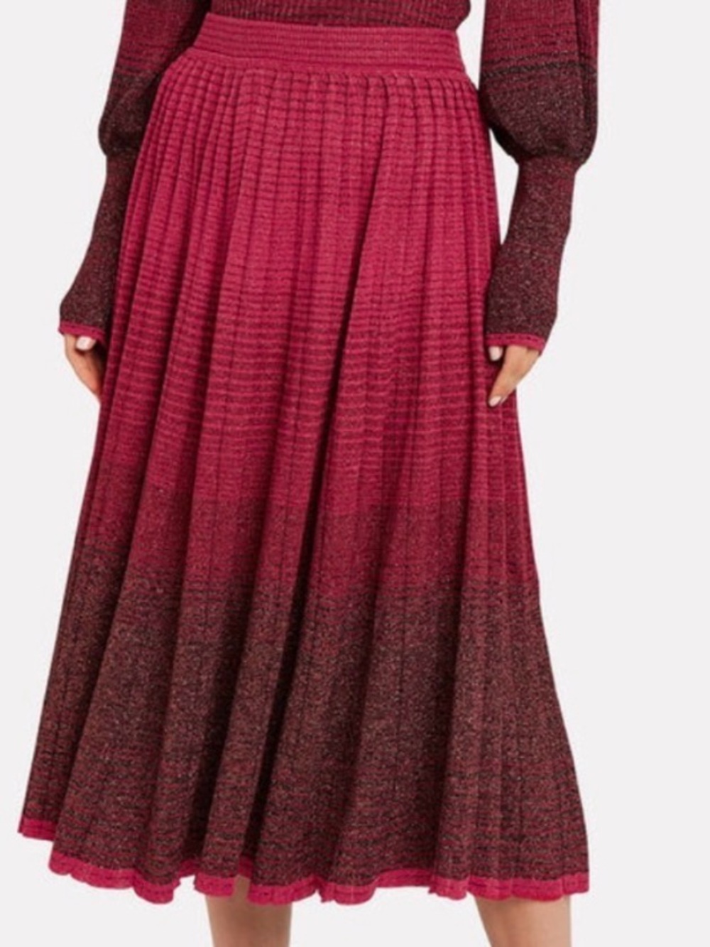 Ulla Johnson Billie Metallic Stretch-knit Skirt
